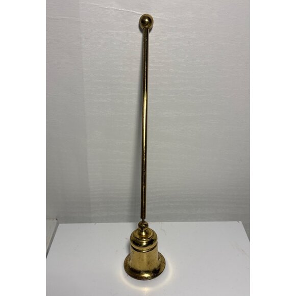Vintage Brass Candle Snuffer With Bell Shaped Base & 7" Handle - Picture 2 of 6